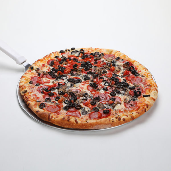 Pepperoni, Mushrooms, Black Olives & Tomatoes